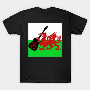 Welsh Dragon Electric Guitar T-Shirt